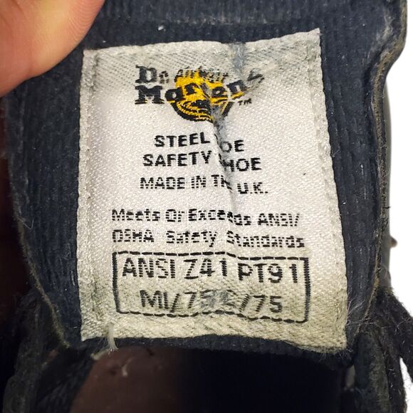 DR. MARTENS Boots 7735 Men Size UK 5 US 7 Black Steel Toe Combat MADE IN ENGLAND main image 13